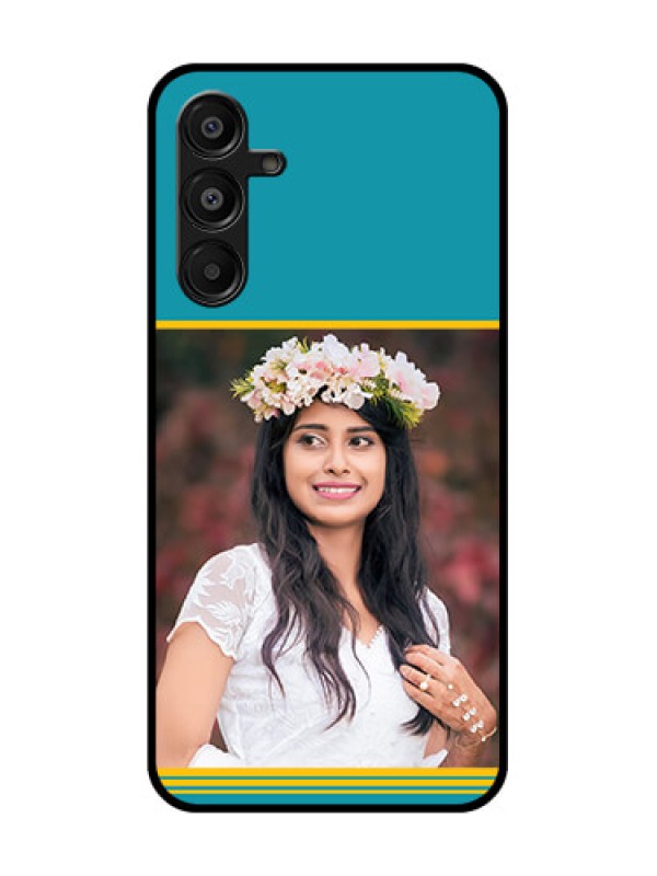 Custom Galaxy A16 5G Custom Glass Phone Case - Yellow and Blue Design