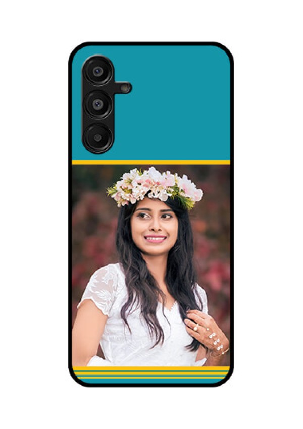 Galaxy A16 5G Custom Glass Phone Case - Yellow and Blue Design