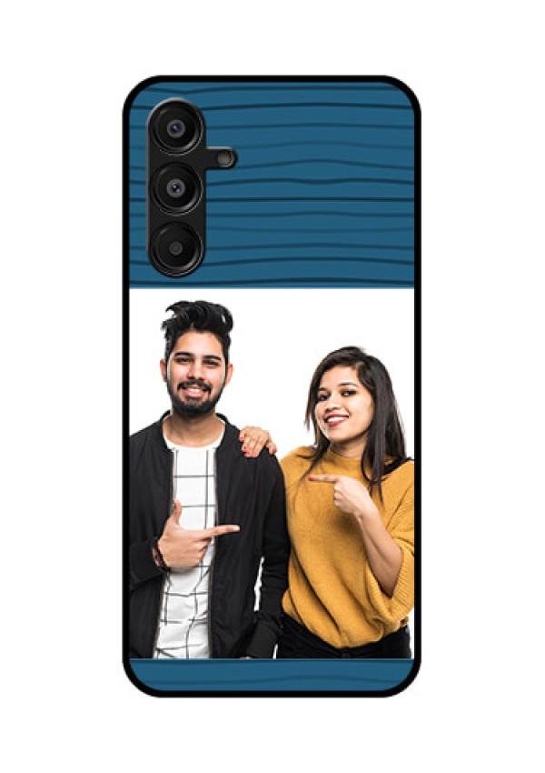 Galaxy A16 5G Custom Glass Phone Case - Blue Pattern Cover Design