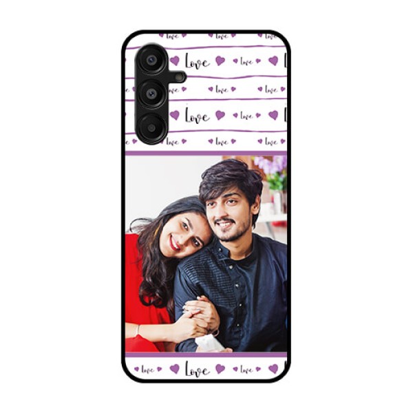 Galaxy A16 5G Custom Glass Phone Case - Couples Heart Design Galaxy A16 5G Custom Glass Phone Case - Couples Heart Design
