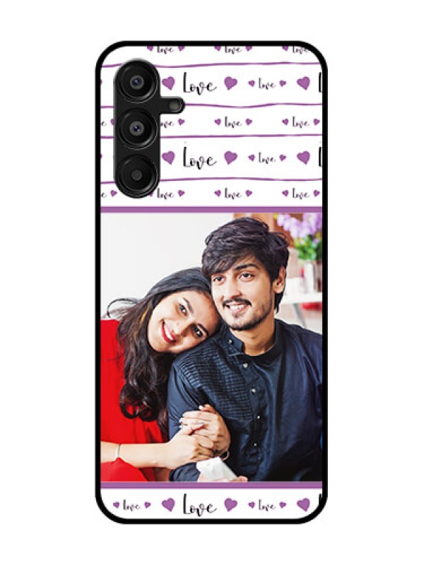 Custom Galaxy A16 5G Custom Glass Phone Case - Couples Heart Design