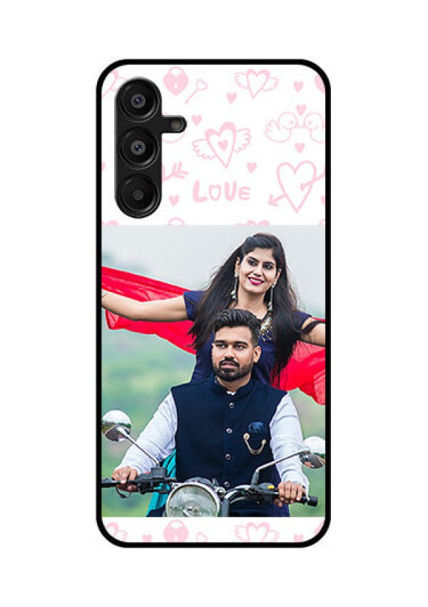 Galaxy A16 5G Custom Glass Phone Case - Pink Flying Heart Design