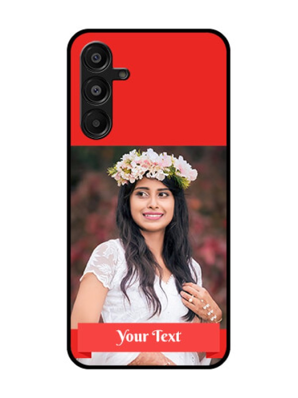 Custom Galaxy A16 5G Custom Glass Phone Case - Simple Red Color Design