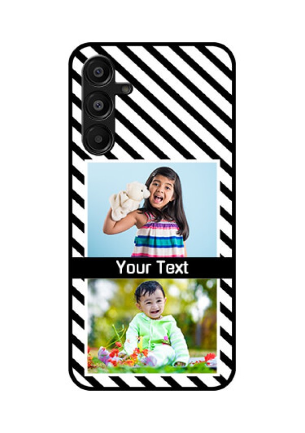Galaxy A16 5G Custom Glass Phone Case - Black And White Stripes Design