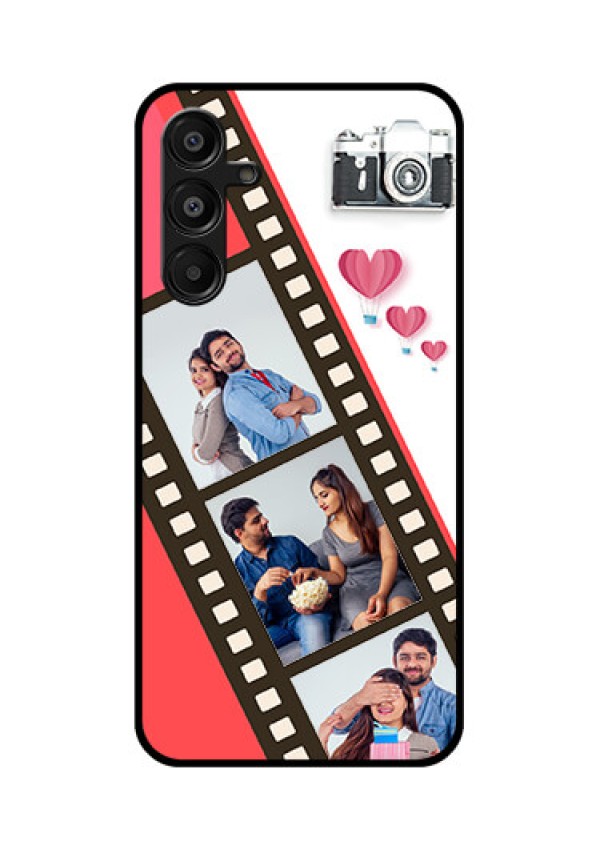 Galaxy A16 5G Custom Glass Phone Case - 3 Image Holder With Film Reel