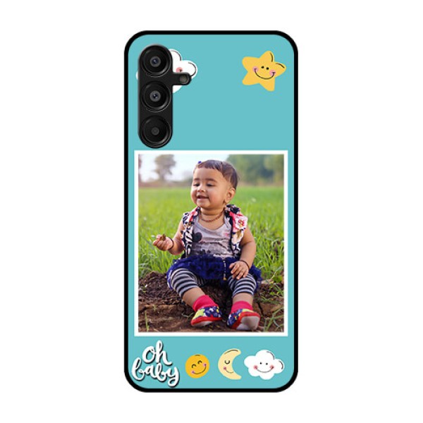 Galaxy A16 5G Custom Glass Phone Case - Smiley Kids Stars Design Galaxy A16 5G Custom Glass Phone Case - Smiley Kids Stars Design