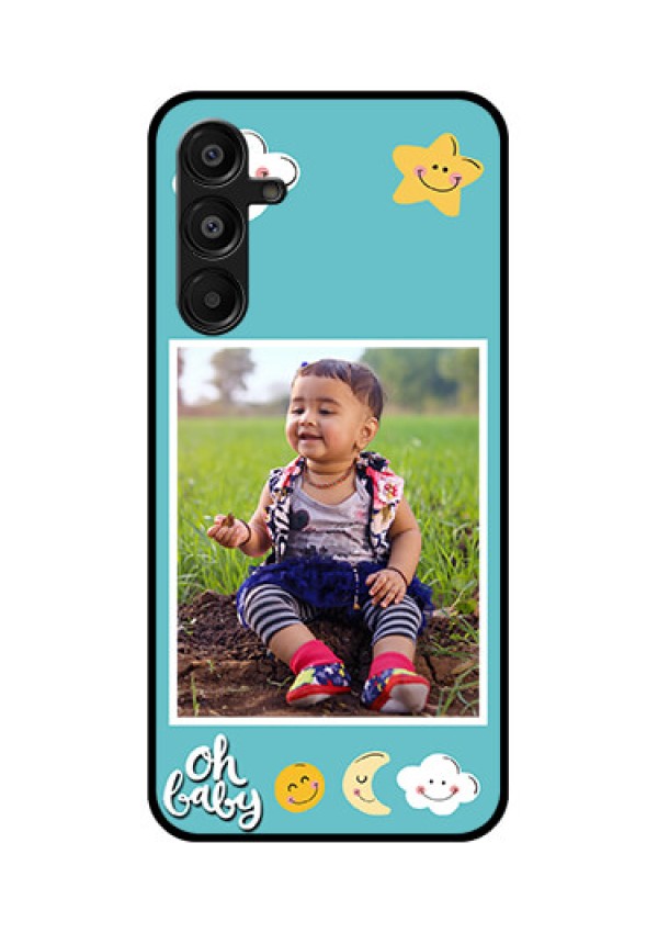 Galaxy A16 5G Custom Glass Phone Case - Smiley Kids Stars Design