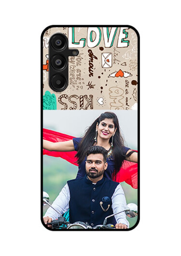 Galaxy A16 5G Custom Glass Phone Case - Love Doodle Pattern