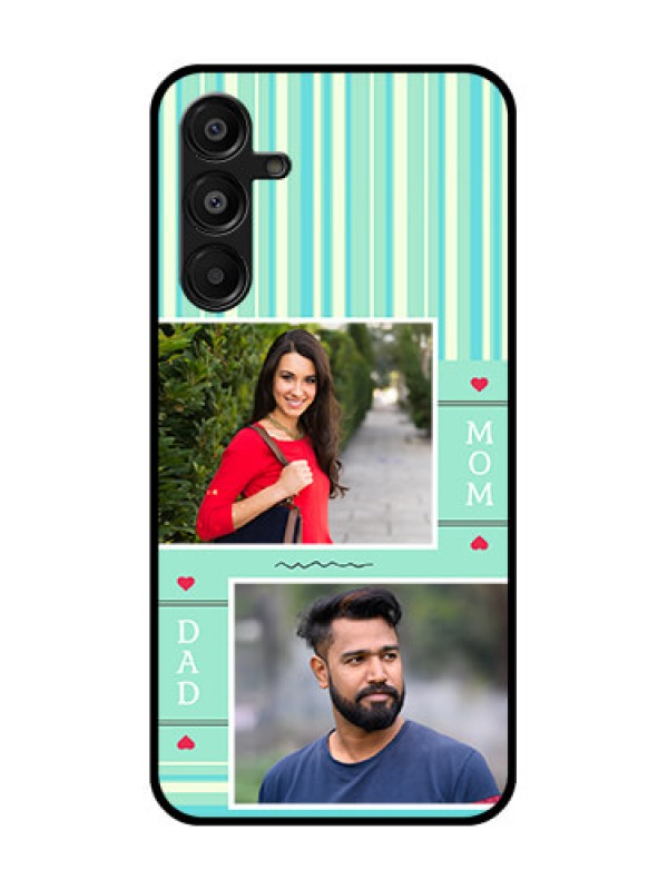 Custom Galaxy A16 5G Custom Glass Phone Case - Mom and Dad Pic Design