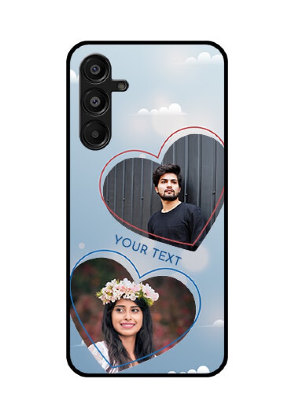 Galaxy A16 5G Custom Glass Phone Case - Blue Color Couple Design
