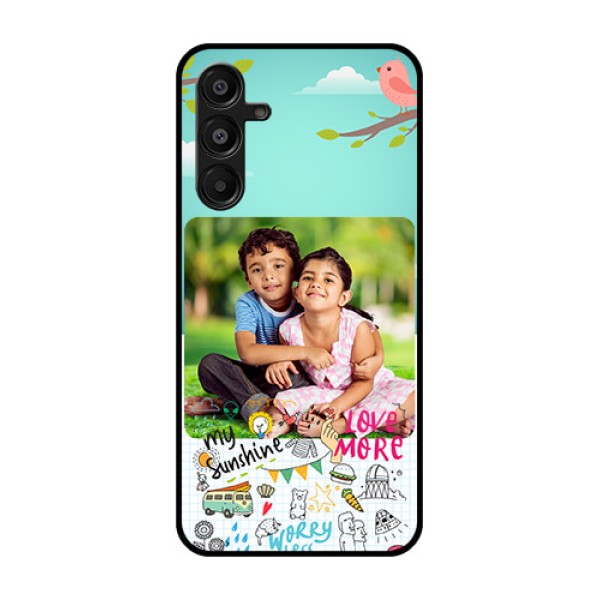 Galaxy A16 5G Custom Glass Phone Case - Doodle Love Design