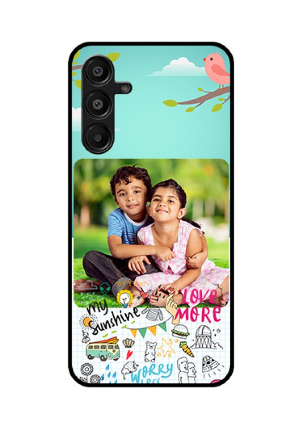 Galaxy A16 5G Custom Glass Phone Case - Doodle Love Design