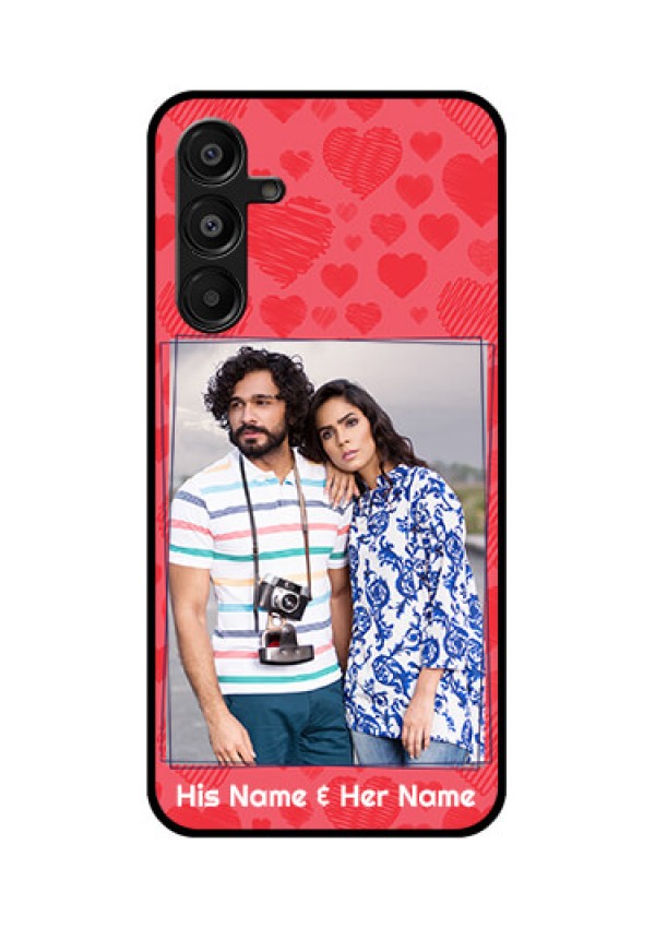 Galaxy A16 5G Custom Glass Phone Case - With Red Heart Symbols Design