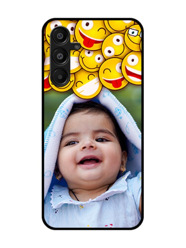 Custom Galaxy A16 5G Custom Glass Phone Case - With Smiley Emoji Design