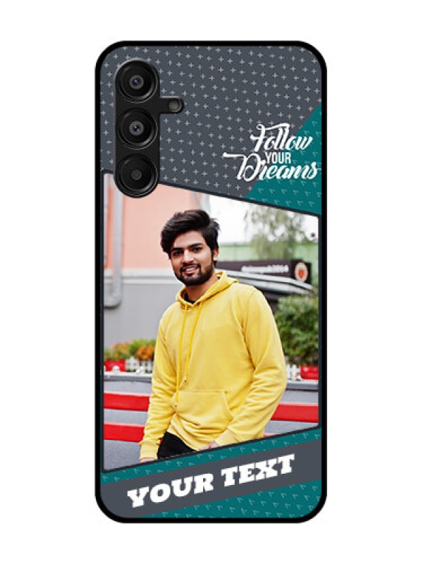 Custom Galaxy A16 5G Custom Glass Phone Case - Background Pattern Design With Quote