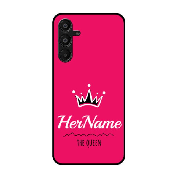 Galaxy A16 5G Custom Glass Phone Case - Queen With Name Design Galaxy A16 5G Custom Glass Phone Case - Queen With Name Design