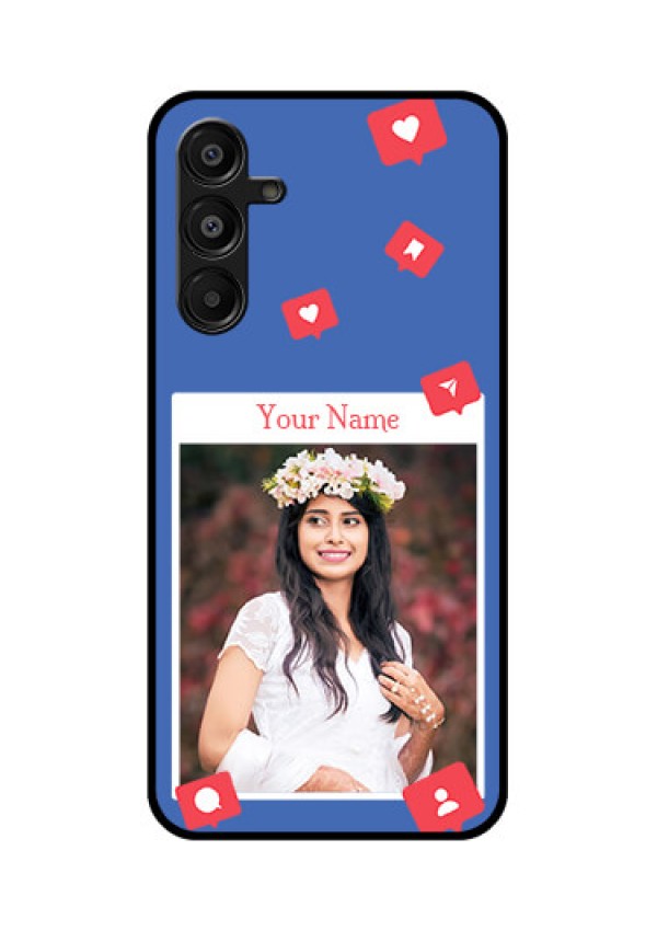 Galaxy A16 5G Custom Glass Phone Case - Like Share And Comment Design