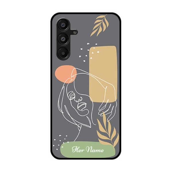 Galaxy A16 5G Custom Glass Phone Case - Gazing Woman Line Art Design Galaxy A16 5G Custom Glass Phone Case - Gazing Woman Line Art Design