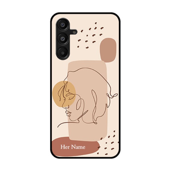Galaxy A16 5G Custom Glass Phone Case - Calm Woman Line Art Design
