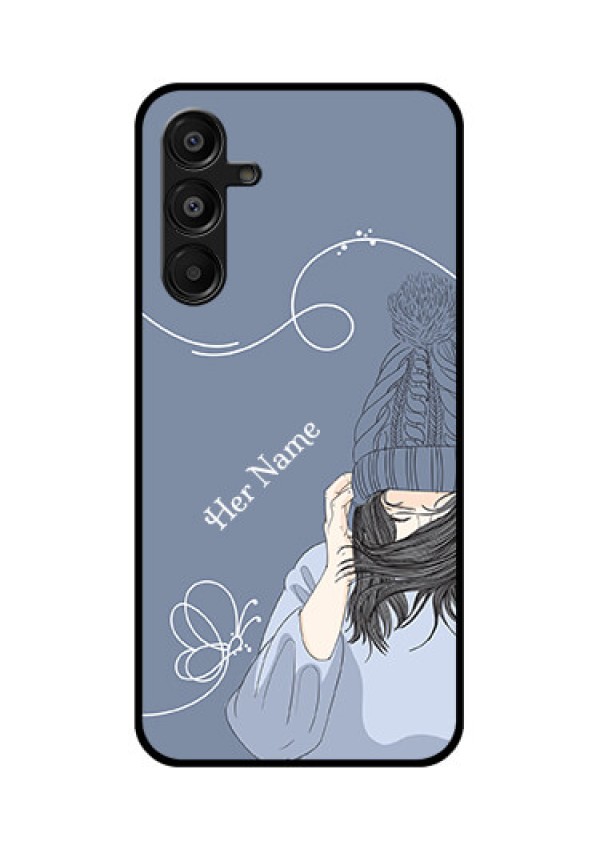 Galaxy A16 5G Custom Glass Phone Case - Girl In Winter Outfit Design