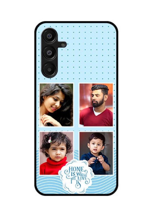 Galaxy A16 5G Custom Glass Phone Case - Cute Love Quote With 4 Pic Upload Design