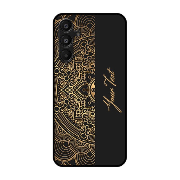 Galaxy A16 5G Custom Glass Phone Case - Mandala Art With Custom Text Design Galaxy A16 5G Custom Glass Phone Case - Mandala Art With Custom Text Design