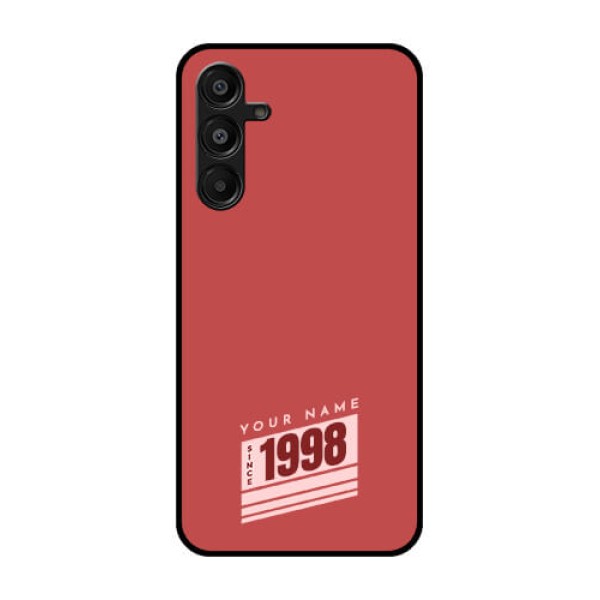 Galaxy A16 5G Custom Glass Phone Case - Red Custom Year Of Birth Design Galaxy A16 5G Custom Glass Phone Case - Red Custom Year Of Birth Design