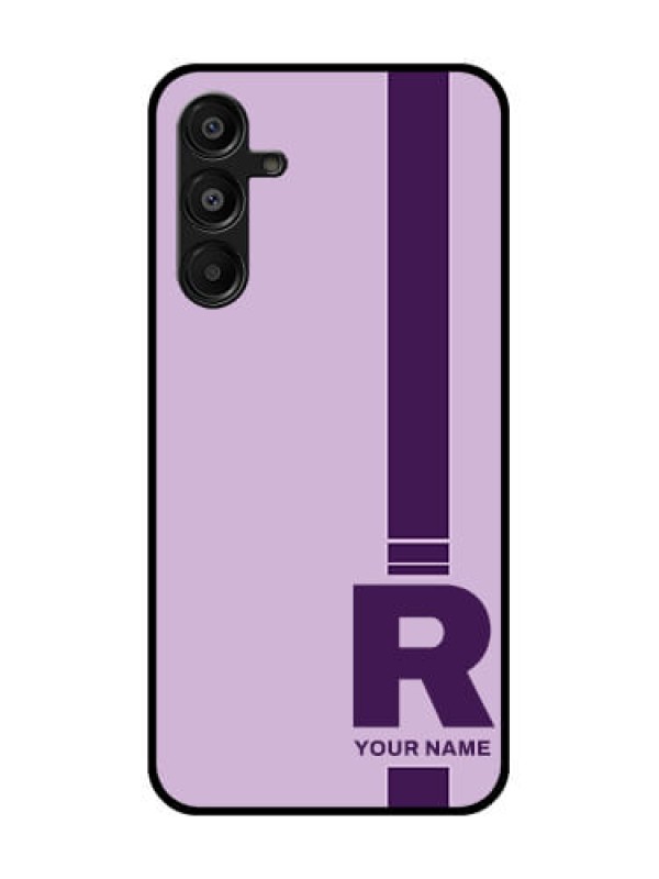 Custom Galaxy A16 5G Custom Glass Phone Case - Simple Dual Tone Stripe With Name Design