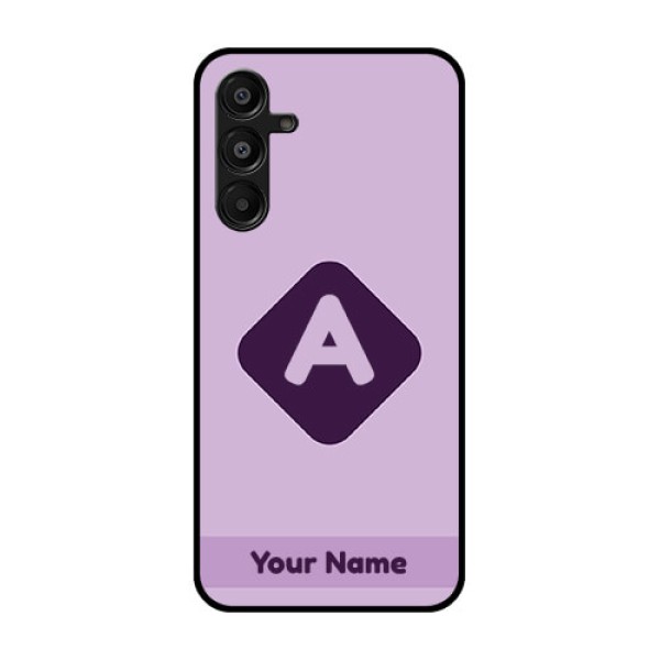 Galaxy A16 5G Custom Glass Phone Case - Custom Letter In Curved Badge Design Galaxy A16 5G Custom Glass Phone Case - Custom Letter In Curved Badge Design