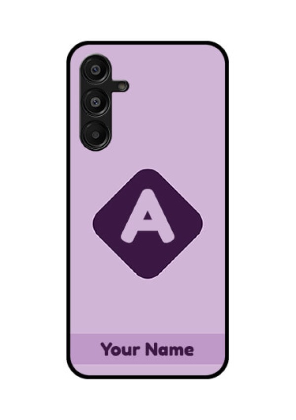 Galaxy A16 5G Custom Glass Phone Case - Custom Letter In Curved Badge Design