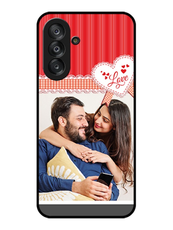 Custom Galaxy A17 5G Custom Glass Phone Case - Red Love Pattern Design