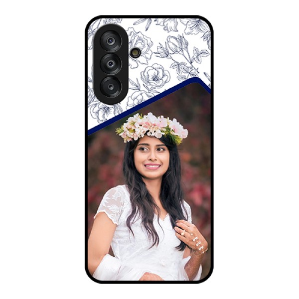 Galaxy A17 5G Custom Glass Phone Case - Classy Floral Design