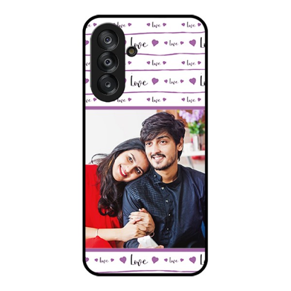 Galaxy A17 5G Custom Glass Phone Case - Couples Heart Design Galaxy A17 5G Custom Glass Phone Case - Couples Heart Design