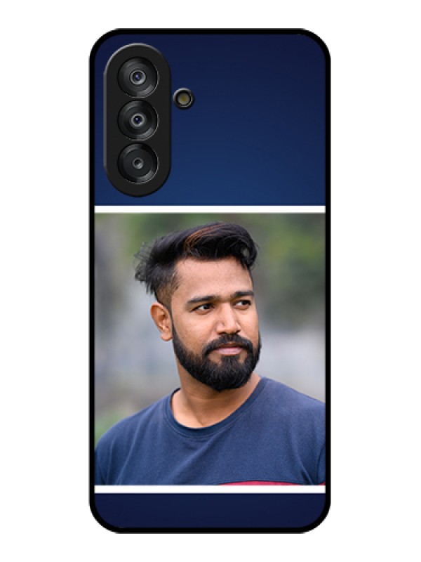 Custom Galaxy A17 5G Custom Glass Phone Case - Simple Royal Blue Design