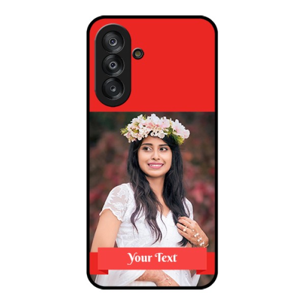 Galaxy A17 5G Custom Glass Phone Case - Simple Red Color Design Galaxy A17 5G Custom Glass Phone Case - Simple Red Color Design