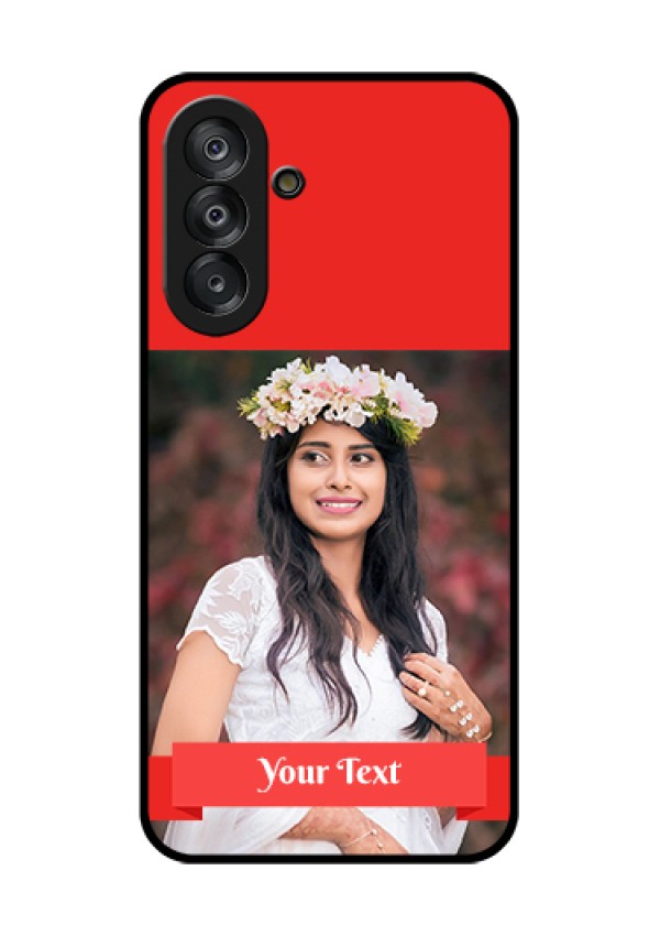 Galaxy A17 5G Custom Glass Phone Case - Simple Red Color Design