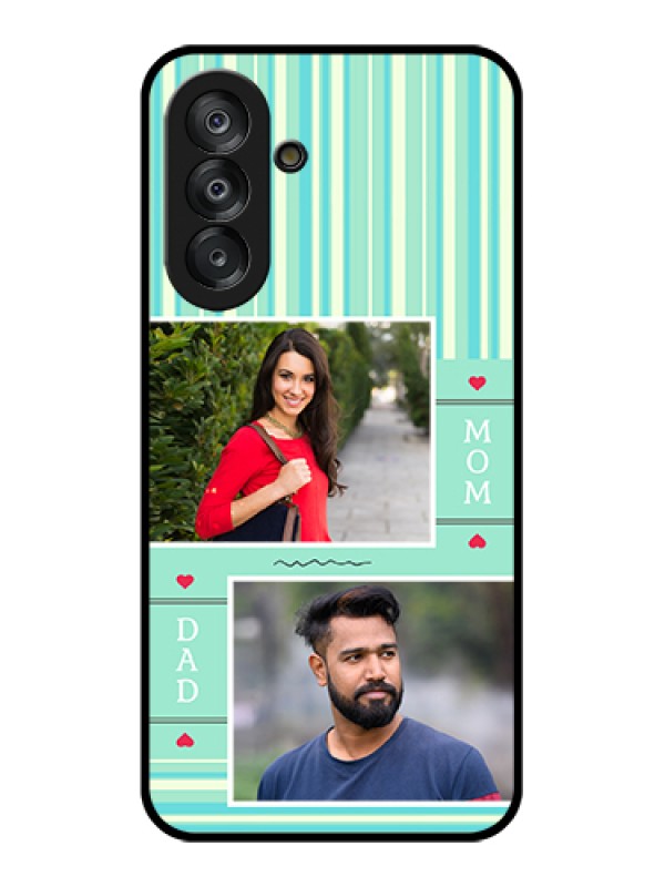 Custom Galaxy A17 5G Custom Glass Phone Case - Mom & Dad Pic Design