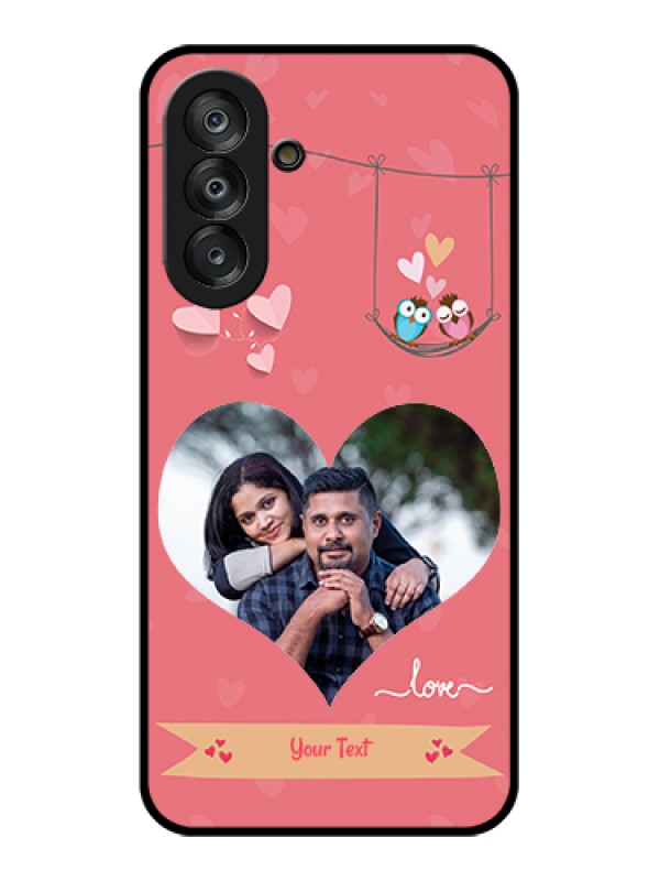 Custom Galaxy A17 5G Custom Glass Phone Case - Peach Color Love Design