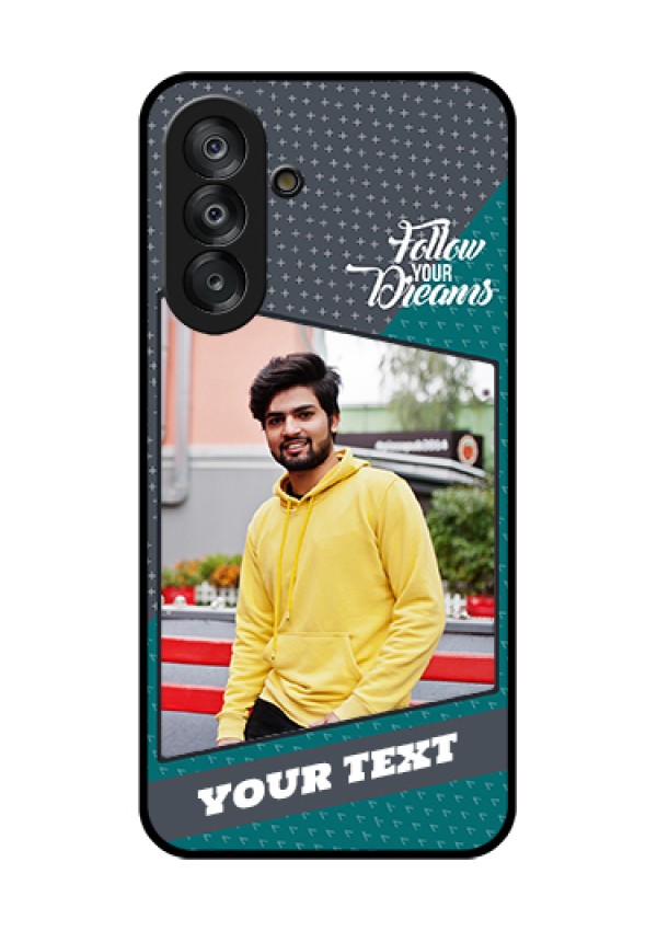 Galaxy A17 5G Custom Glass Phone Case - Background Pattern Design With Quote
