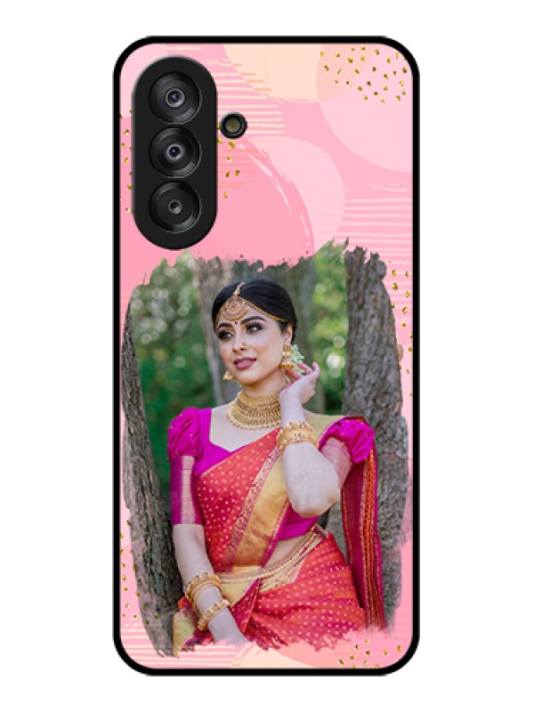 Custom Galaxy A17 5G Custom Glass Phone Case - Gold Glitter Splash Design