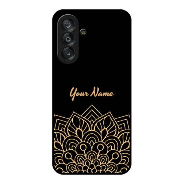 Galaxy A17 5G Custom Glass Phone Case - Golden Mandala Design