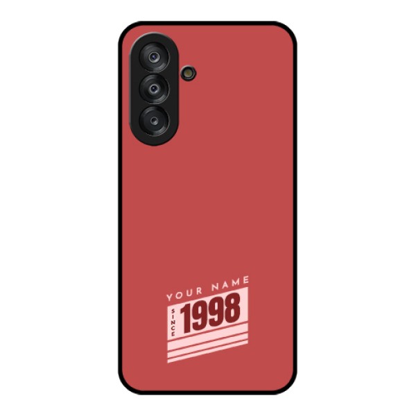 Galaxy A17 5G Custom Glass Phone Case - Red Custom Year Of Birth Design Galaxy A17 5G Custom Glass Phone Case - Red Custom Year Of Birth Design