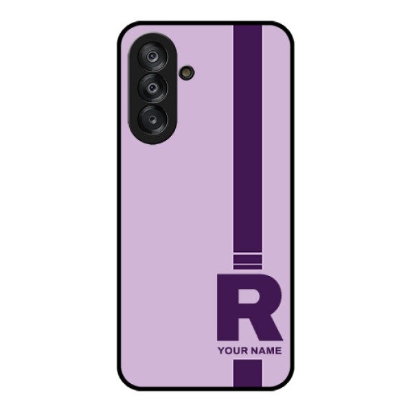Galaxy A17 5G Custom Glass Phone Case - Simple Dual Tone Stripe With Name Design Galaxy A17 5G Custom Glass Phone Case - Simple Dual Tone Stripe With Name Design