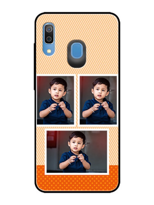 Custom Samsung Galaxy A20 Photo Printing on Glass Case  - Bulk Photos Upload Design