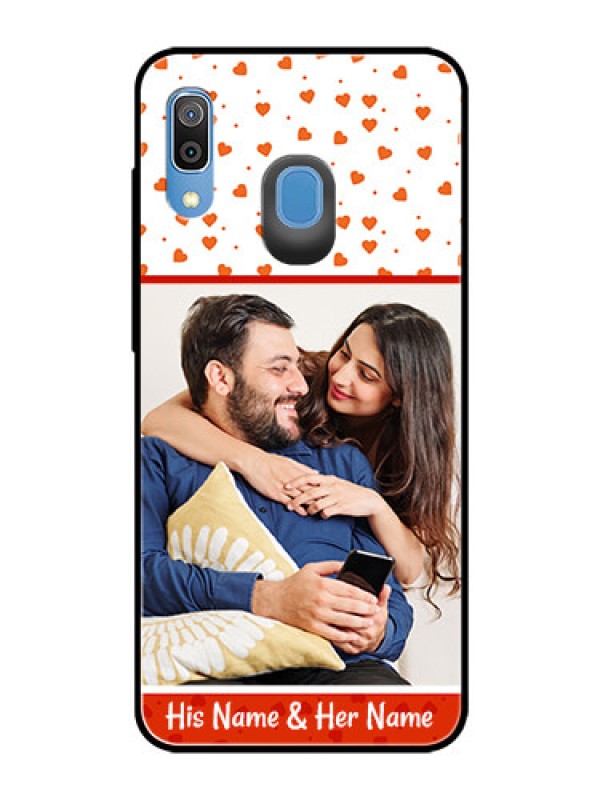 Custom Samsung Galaxy A20 Custom Glass Phone Case  - Orange Love Symbol Design