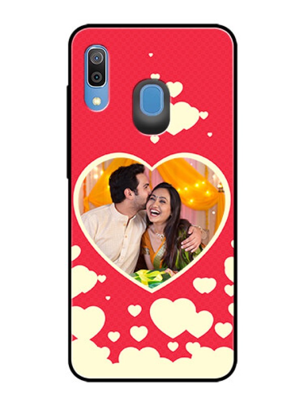 Custom Samsung Galaxy A20 Custom Glass Mobile Case  - Love Symbols Phone Cover Design