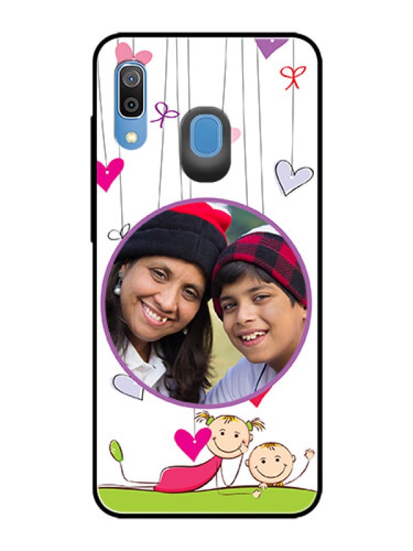 Custom Samsung Galaxy A20 Photo Printing on Glass Case  - Cute Kids Phone Case Design