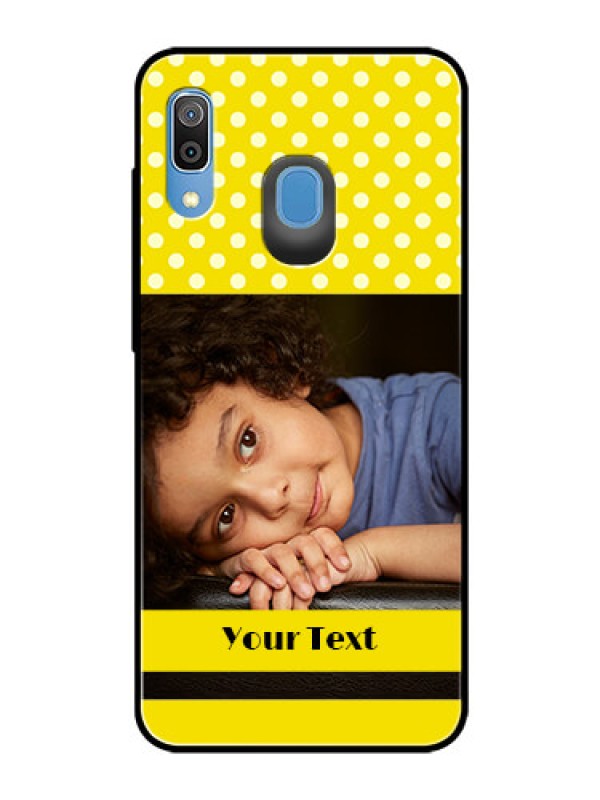 Custom Samsung Galaxy A20 Custom Glass Phone Case  - Bright Yellow Case Design