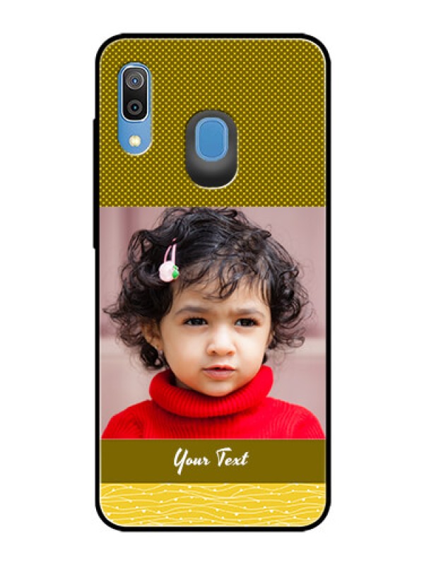 Custom Samsung Galaxy A20 Custom Glass Phone Case  - Simple Green Color Design