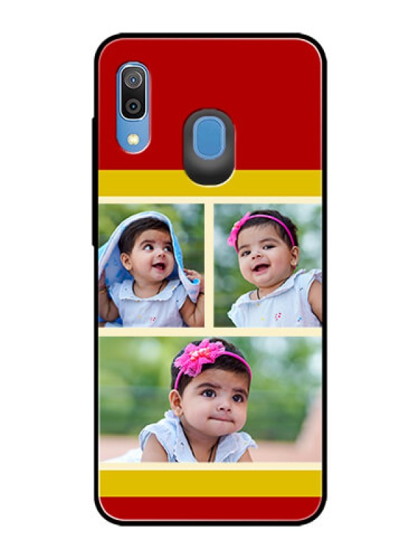 Custom Samsung Galaxy A20 Custom Glass Mobile Case  - Multiple Pic Upload Design